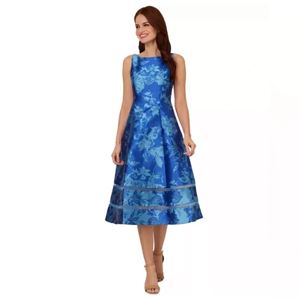 Adrianna Papell
Women's Boat-Neck Metallic Fit & Flare Dress - Picture 1 of 8